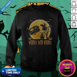Happy Halloween Camping Witches With Hitches Moon Sweatshirt