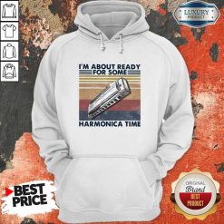 I’m About Ready For Some Harmonica Time Vintage Retro Hoodie