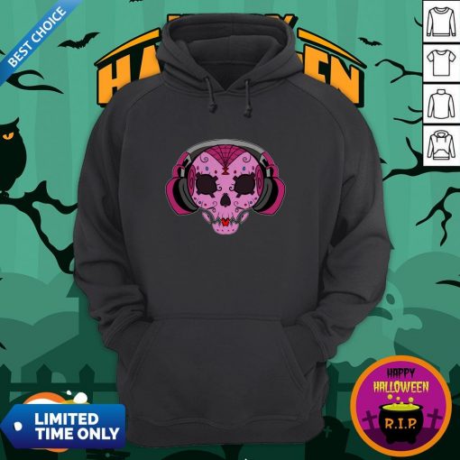 Sugar Skull Pink Music Day Of The Dead Hoodie