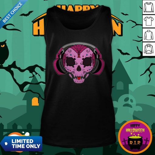 Sugar Skull Pink Music Day Of The Dead Tank Top