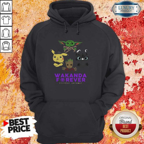 Wakanda Forever Baby Yoda Pokemon Toothless Hoodie