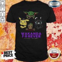 Wakanda Forever Baby Yoda Pokemon Toothless Shirt
