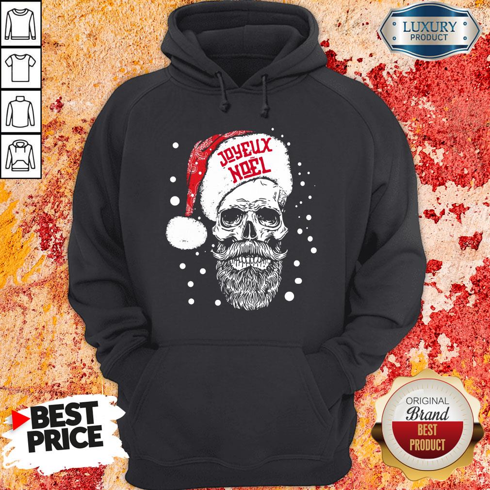 Funny Santa Skull Joyeux Noel Hoodie-Design By Soyatees.com