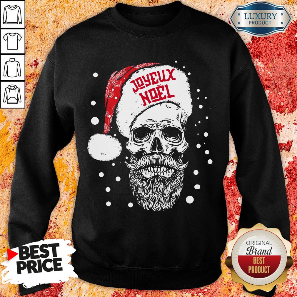 Funny Santa Skull Joyeux Noel Sweatshirt-Design By Soyatees.com
