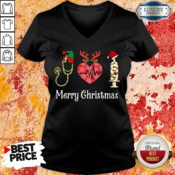 Happy Medical Instruments Merry Christmas V-neck-Design By Soyatees.com