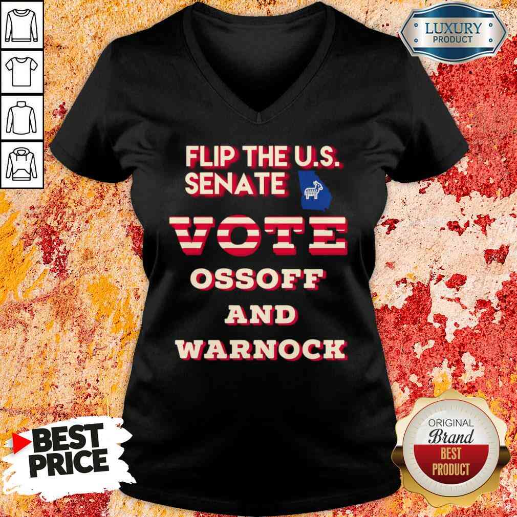 Funny Ossoff Warnock Vote Georgia Flip Us Senate V-neck-Design By Soyatees.com
