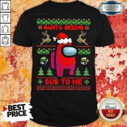 Awesome Among Us Santa Seems Sus To Me Ugly Christmas Shirt-Design By Soyatees.com