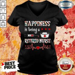 Awesome Happiness Is Being A Retired Nurse V-neck-Design By Soyatees.com