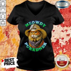 Meowdy Purrdner Cat Funny V-neck-Design By Soyatees.com