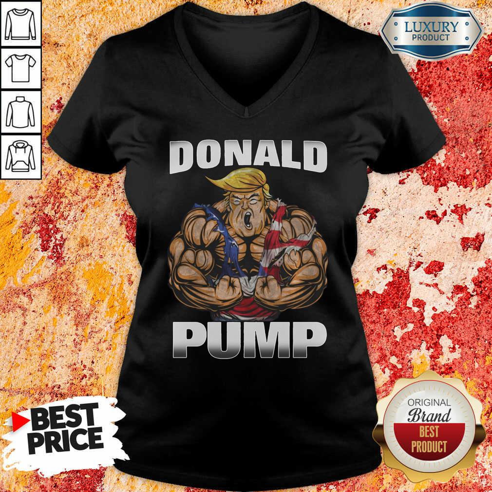  Strong Man Donald Pump V-neck-Design By Soyatees.com