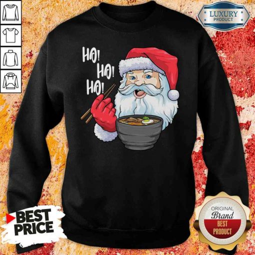 Cool Santa Eat Ramen Ho Ho Ho Merry Christmas Sweatshirt-Design By Soyatees.com