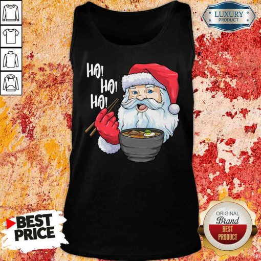 Cool Santa Eat Ramen Ho Ho Ho Merry Christmas Tank Top-Design By Soyatees.com