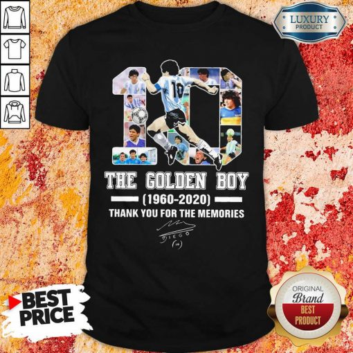 10 Diego Armando Maradona The Golden Boy 1960 – 2020 Signature Thanks Shirt-Design By Soyatees.com
