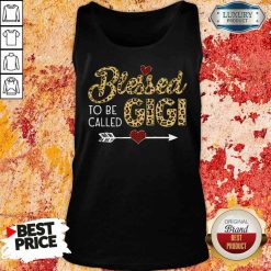 Funny Blessed To Be Called Gigi Leopart Red Plaid Buffalo Xmas Tank Top-Design By Soyatees.com