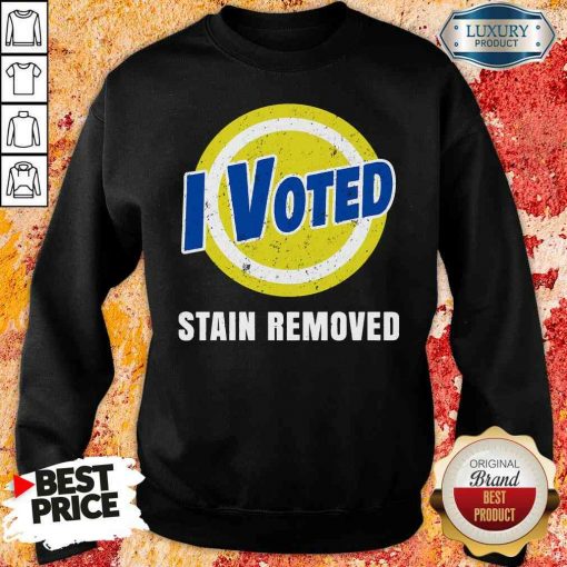 Funny I Voted Stain Removed Sweatshirt-Design By Soyatees.com