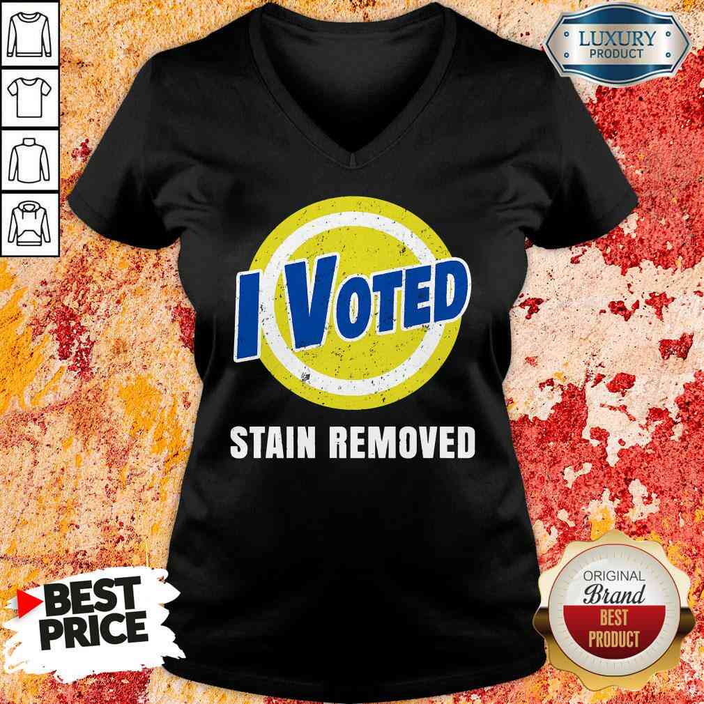 Funny I Voted Stain Removed V-neck-Design By Soyatees.com