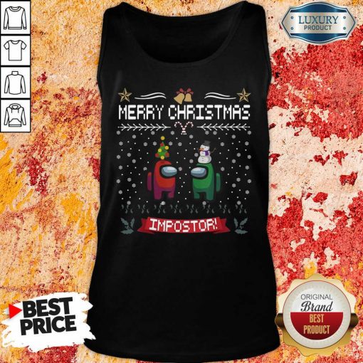 Impostor Imposter Among Game Us Sus Ugly Christmas Tank Top-Design By Soyatees.com