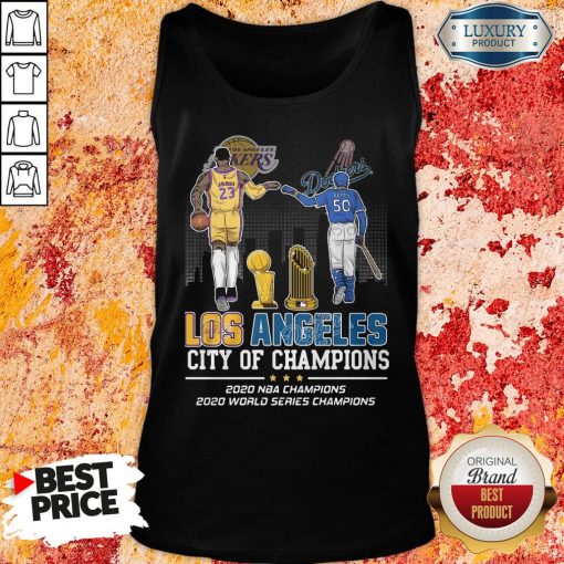 Funny Los Angeles Lakers And Dodgers City Of Champions 2020 NBA Champions 2020 World Series Champions Tank Top-Design By Soyatees.com