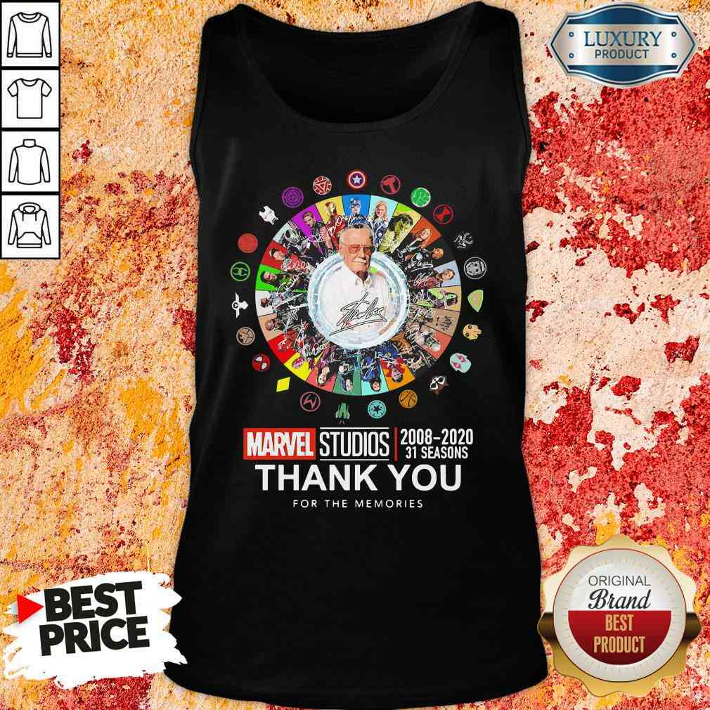 Funny Stan Lee Marvel Studios 2008 2020 31 Seasons Thank You For The Memories Tank Top-Design By Soyatees.com