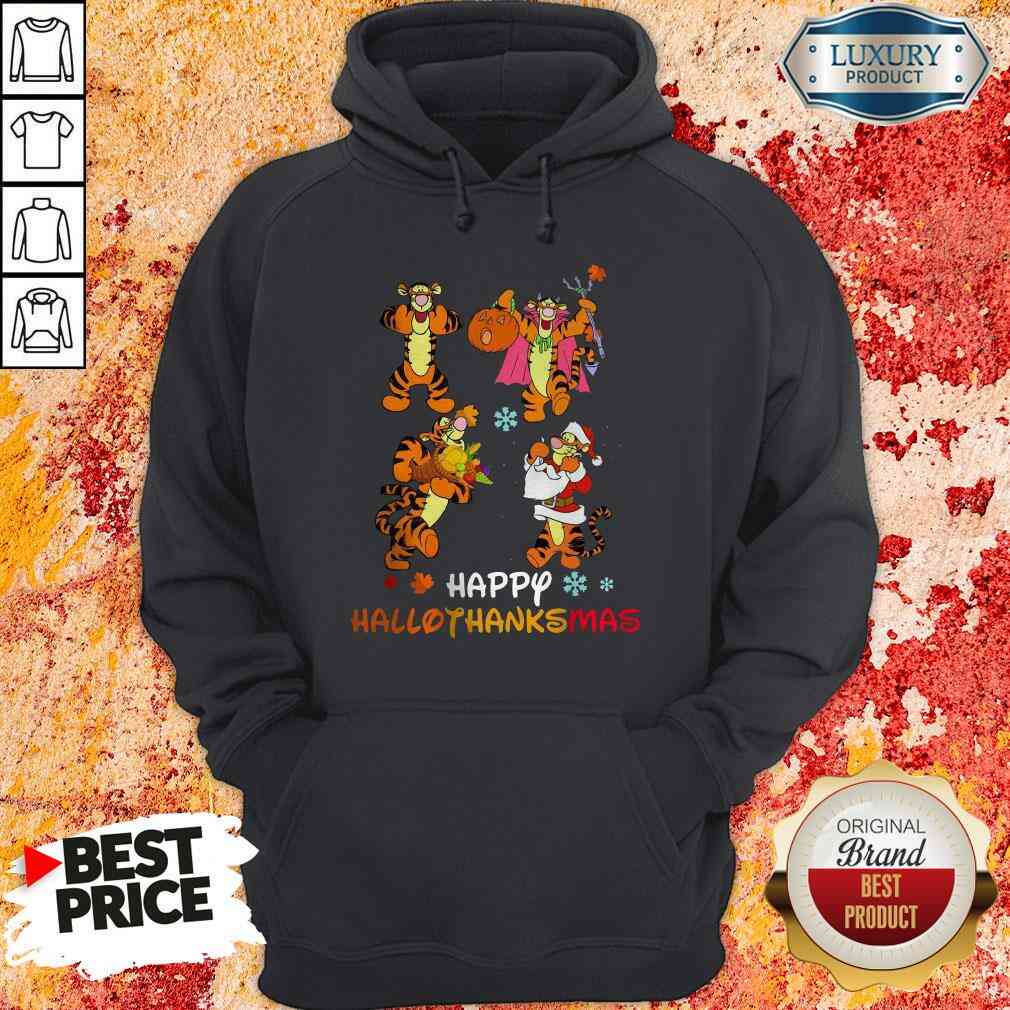 Funny Tiger Happy Hallothanksmas Hoodie-Design By Soyatees.com