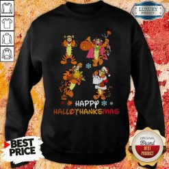 Funny Tiger Happy Hallothanksmas Sweatshirt-Design By Soyatees.com