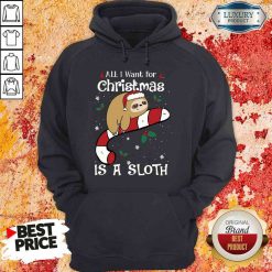 Good All I Want For Christmas Is Sloth Lovers Christmas Pajama Hoodie-Design By Soyatees.com