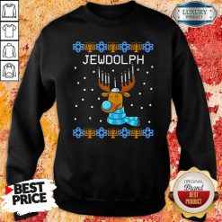 Jewdolph Ugly Hanukkah Reindeer Menorah Chanukah Ugly Christmas Sweatshirt-Design By Soyatees.com