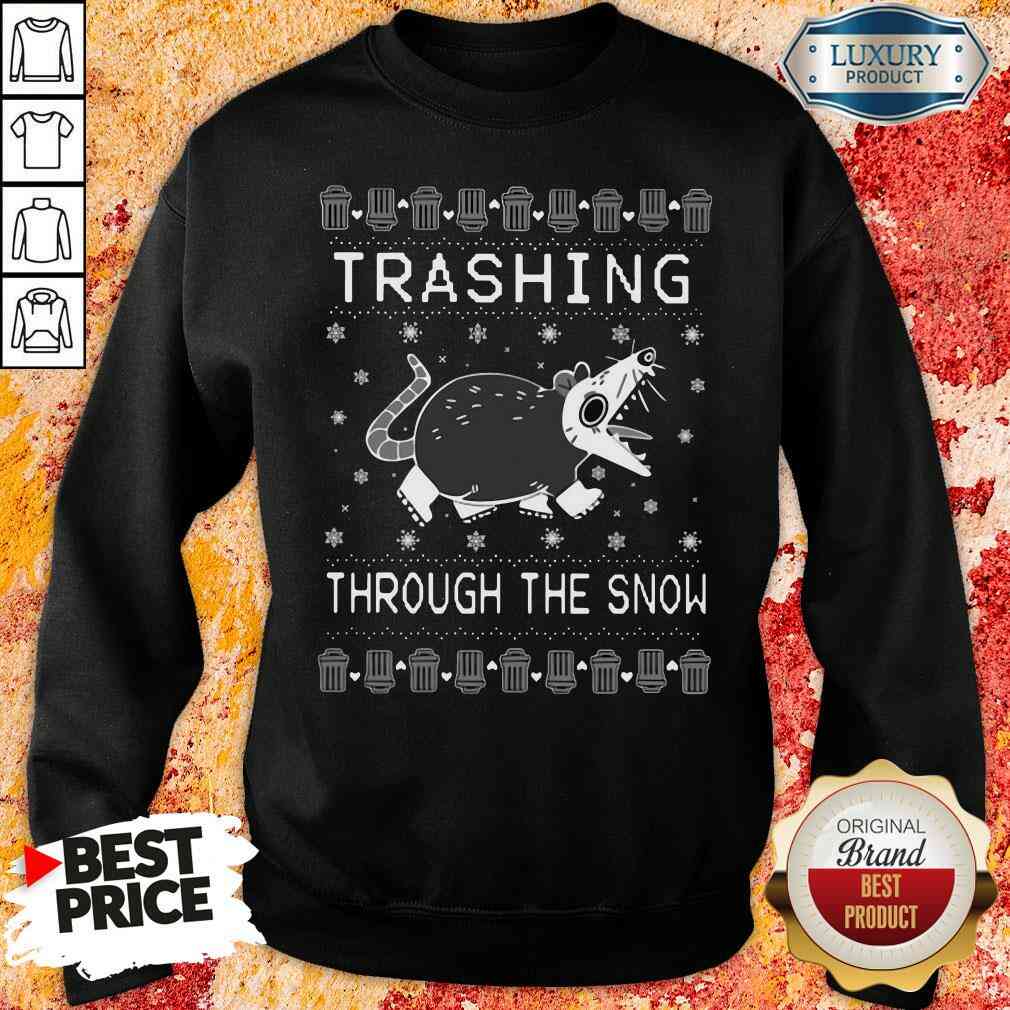 Good Opossum Trashing Through The Snow Ugly Christmas Sweatshirt-Design By Soyatees.com