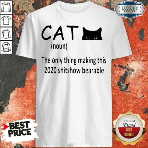 Happy Black Cat The Only Thing Making This 2020 Shitshow Bearable Shirt-Design By Soyatees.com