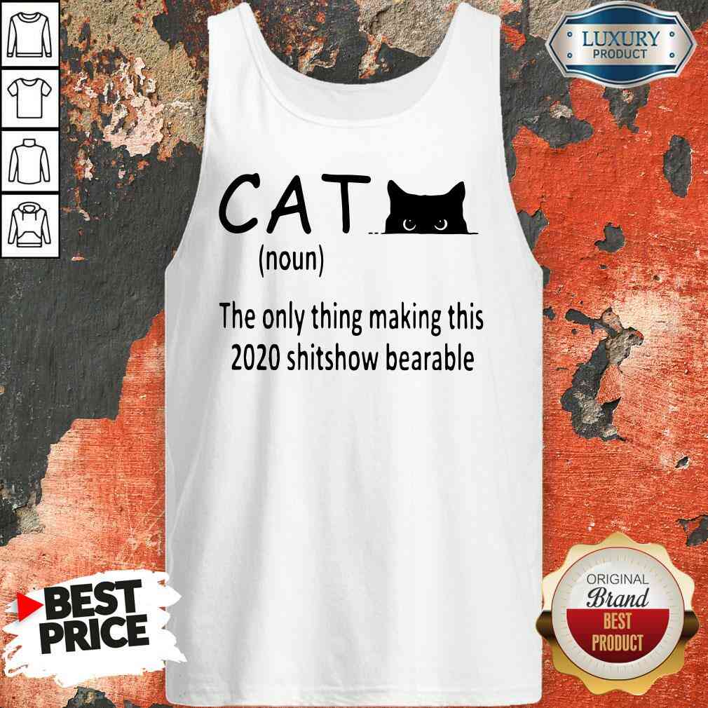 Happy Black Cat The Only Thing Making This 2020 Shitshow Bearable Tank Top-Design By Soyatees.com