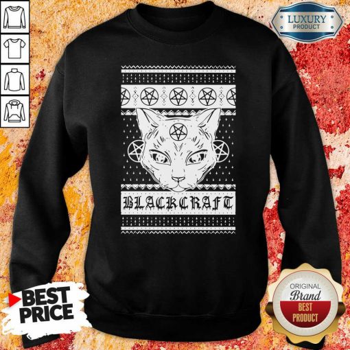 Happy Cat Black Craft Ugly Christmas Sweatshirt-Design By Soyatees.com