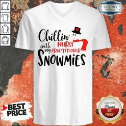 Happy Chillin With My Nurse Practitioner Snowmies V-neck-Design By Soyatees.com