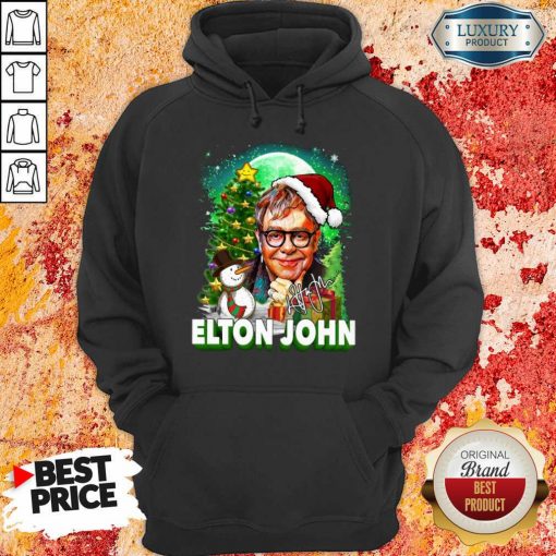Elton John Santa Snowman Merry Christmas Signature Hoodie-Design By Soyatees.com