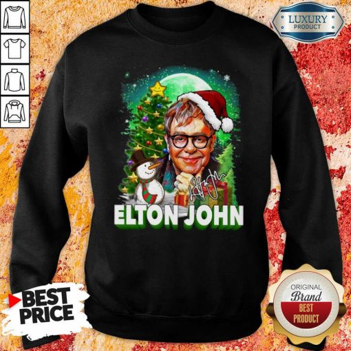 Elton John Santa Snowman Merry Christmas Signature Sweatshirt-Design By Soyatees.com
