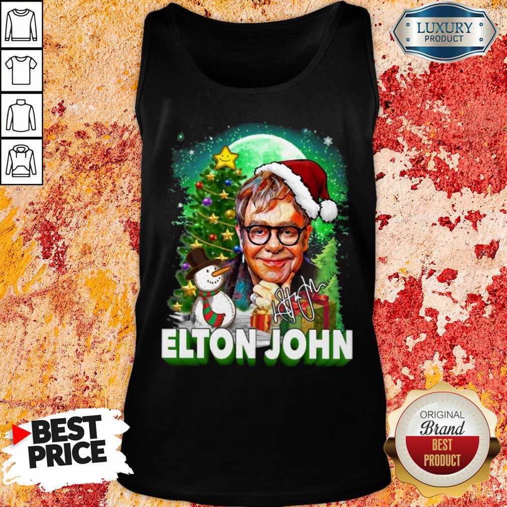 Elton John Santa Snowman Merry Christmas Signature Tank Top-Design By Soyatees.com