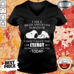 Happy Snoopy I Am A Brain Aneurysm Survivor Tee V-neck-Design By Soyatees.com