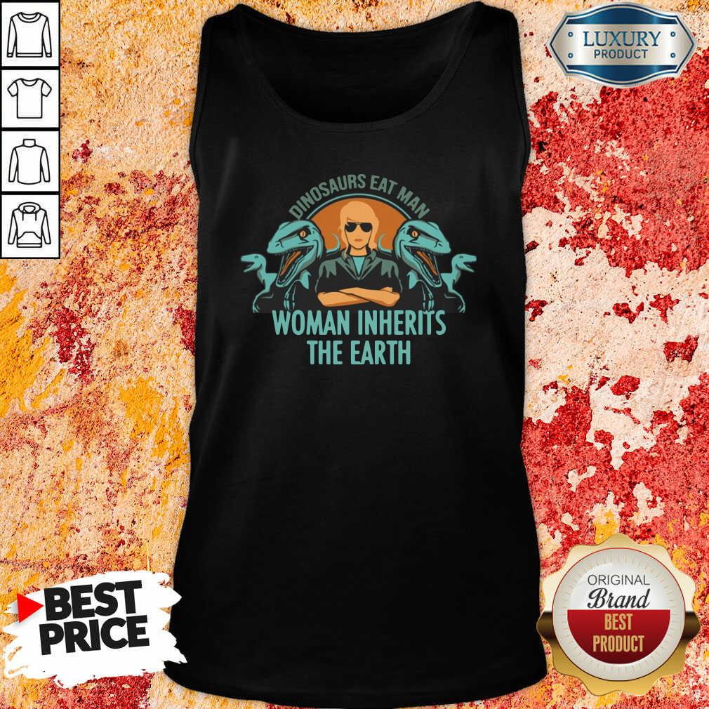 Dinosaurs Eat Man Woman Inherits The Earth Tank Top-Design By Soyatees.com