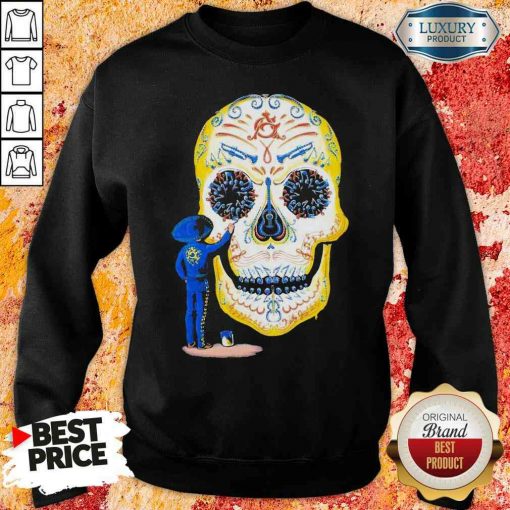 Hot Painter Sugar Skull And Music Sweatshirt-Design By Soyatees.com
