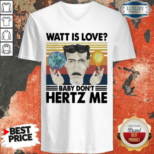 Hot Science What Is Love Baby Don’T Hertz Me Vintage V-neck-Design By Soyatees.com