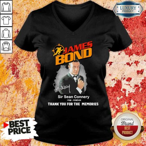 James Bond Sir Sean Connery 1930 forever thank you for the memories signature V-neck-Design By Soyatees.com