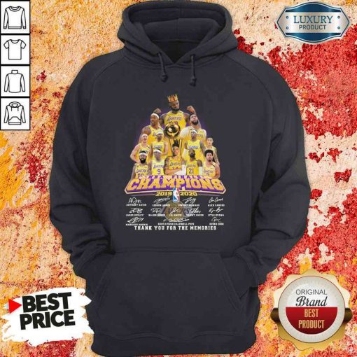 King Los Angeles Lakers NBA finals Champions 2019-2020 thank you for the memories signatures Hoodie-Design By Soyatees.com