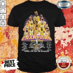 King Los Angeles Lakers NBA finals Champions 2019-2020 thank you for the memories signatures shirt-Design By Soyatees.com