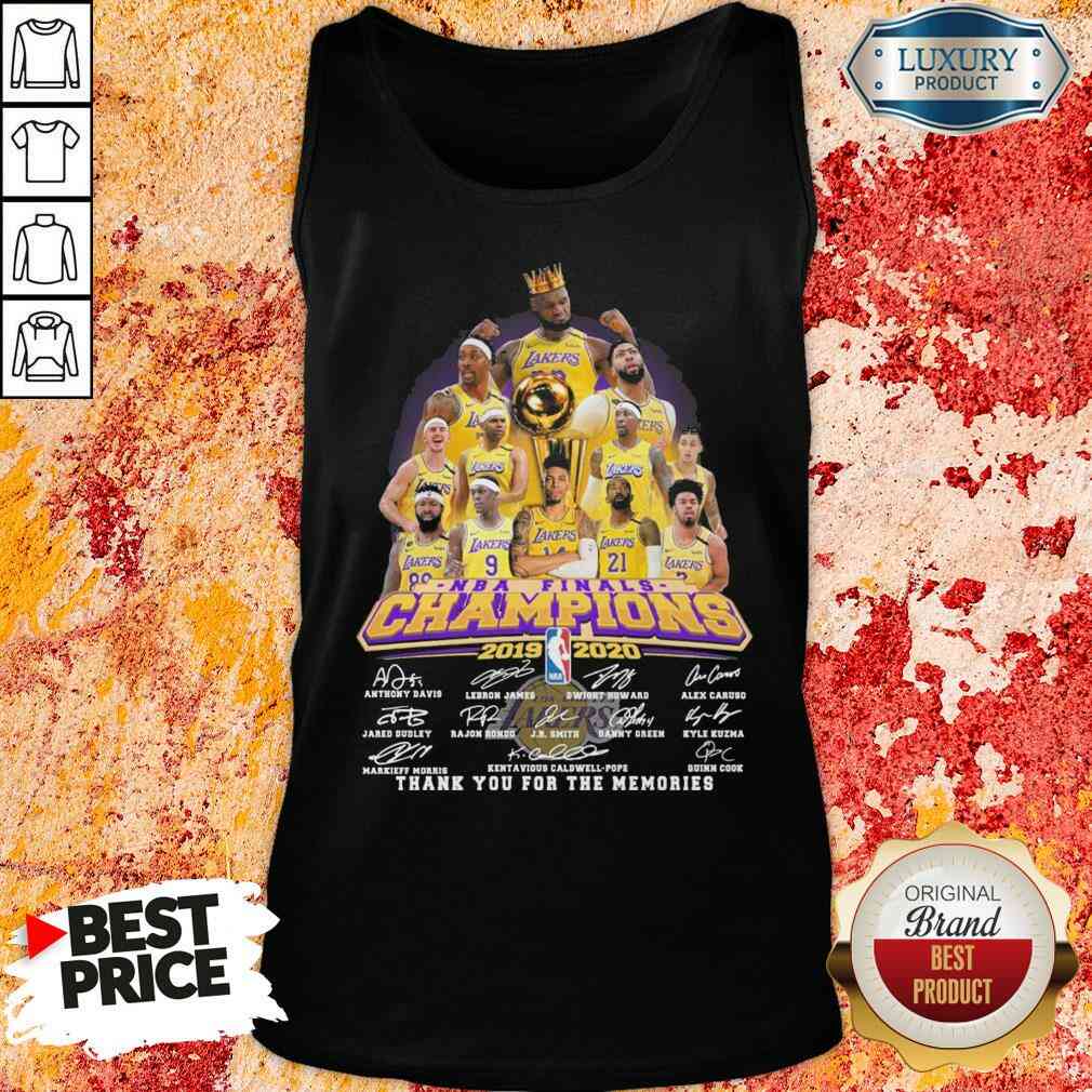 King Los Angeles Lakers NBA finals Champions 2019-2020 thank you for the memories signatures Tank Top-Design By Soyatees.com