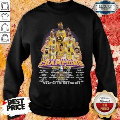 King Los Angeles Lakers NBA finals Champions 2019-2020 thank you for the memories signatures Sweatshirt-Design By Soyatees.com