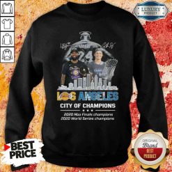 Kobe Bryant LeBron James Los Angeles Vs Corey Seager LA Dodgers City Of Champions 2020 Signature Sweatshirt-Design By Soyatees.com