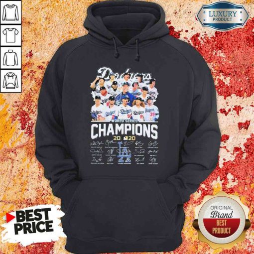 Los Angeles Dodgers world series Champions MLB 2020 signatures Hoodie-Design By Soyatees.com