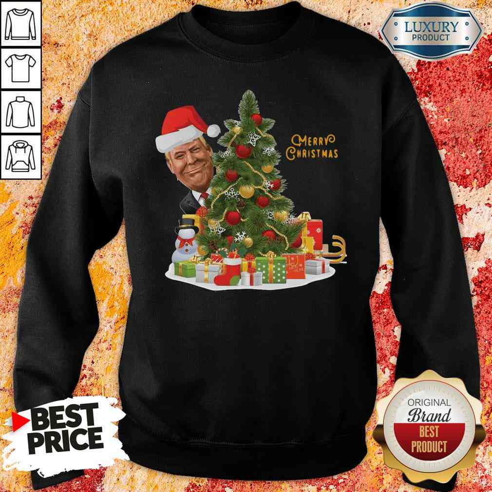 Nice Donald Trump Merry Christmas Tree Sweatshirt-Design By Soyatees.com