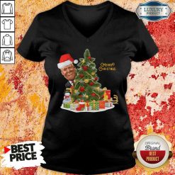 Nice Donald Trump Merry Christmas Tree V-neck-Design By Soyatees.com