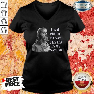  I Am Proud To Say Jesus Is My Savior V-neck-Design By Soyatees.com