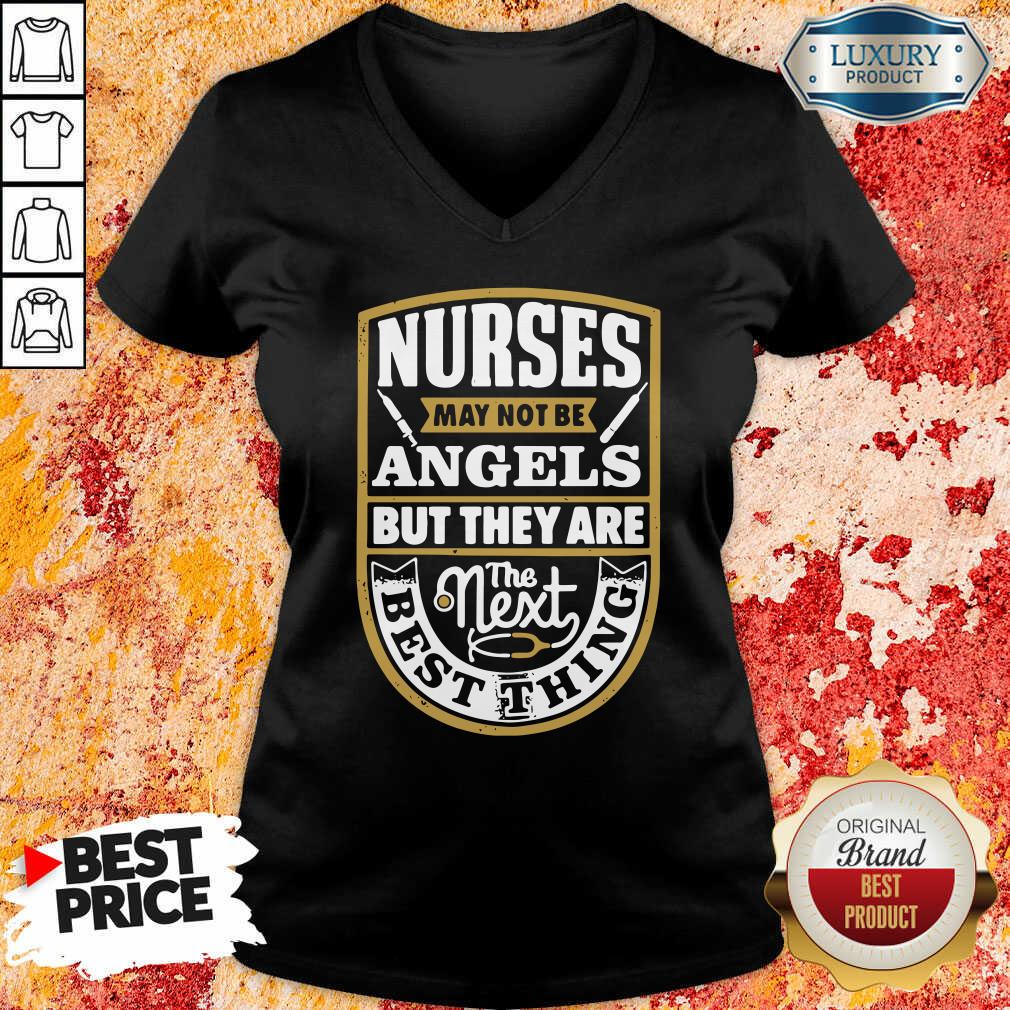Nurses May Not Be Angels But They Are The Next Best Thing V-neck-Design By Soyatees.com
